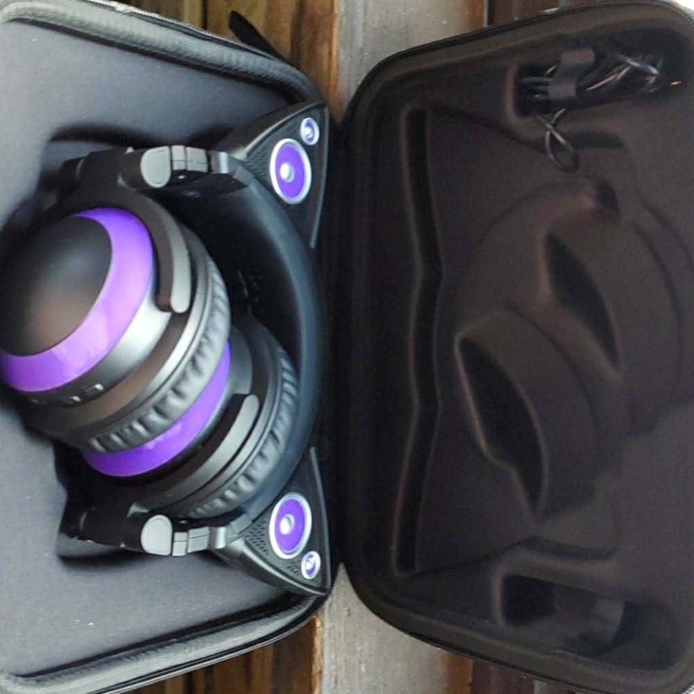 Brookstone Wired Purple Cat Ear Headphones